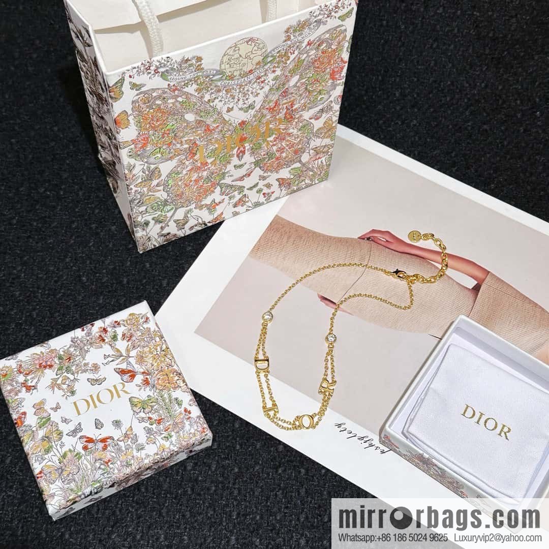 New ☑️ DIOR letter double necklace