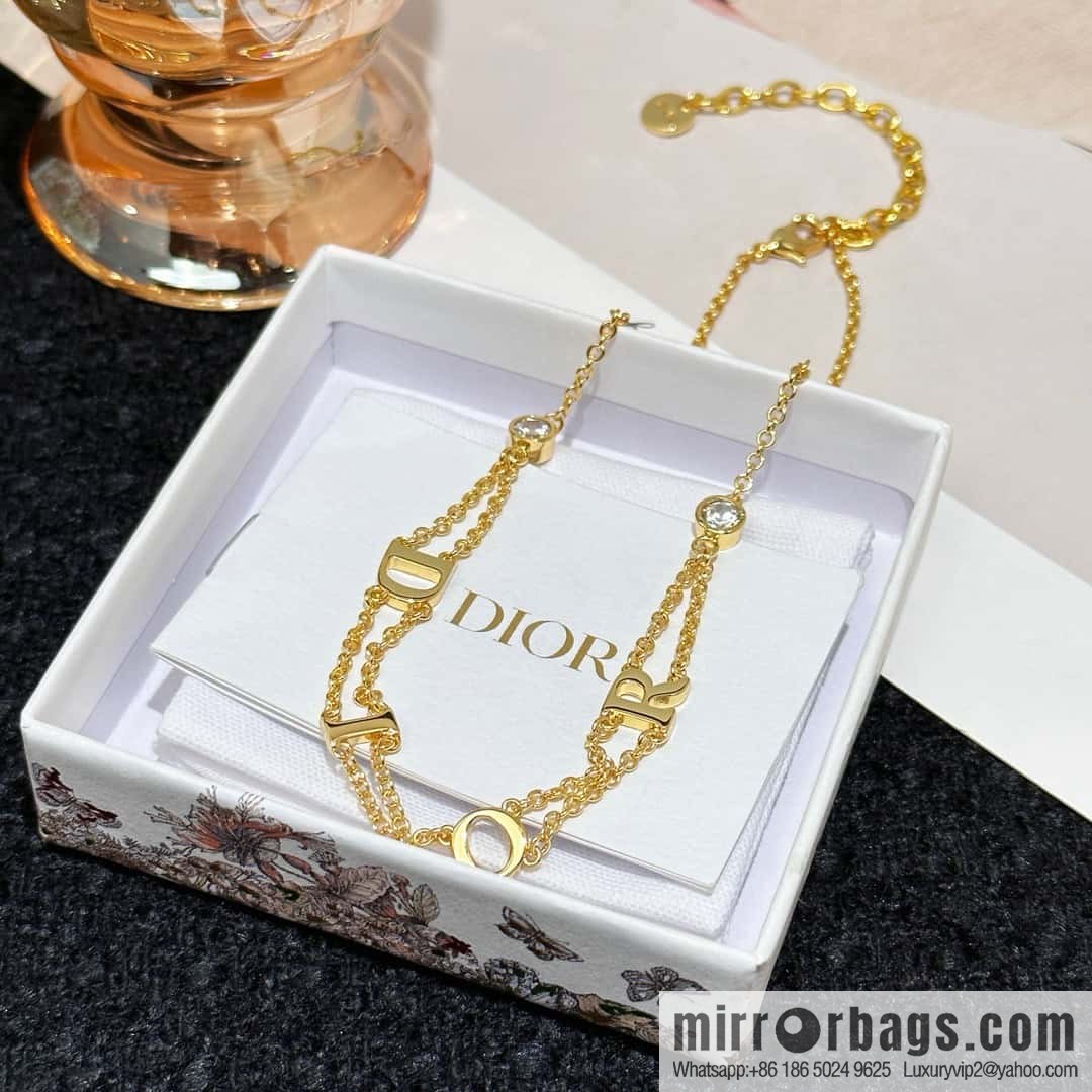 New ☑️ DIOR letter double necklace