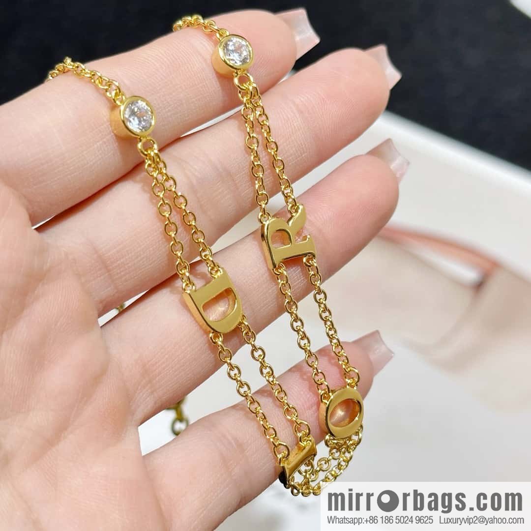 New ☑️ DIOR letter double necklace