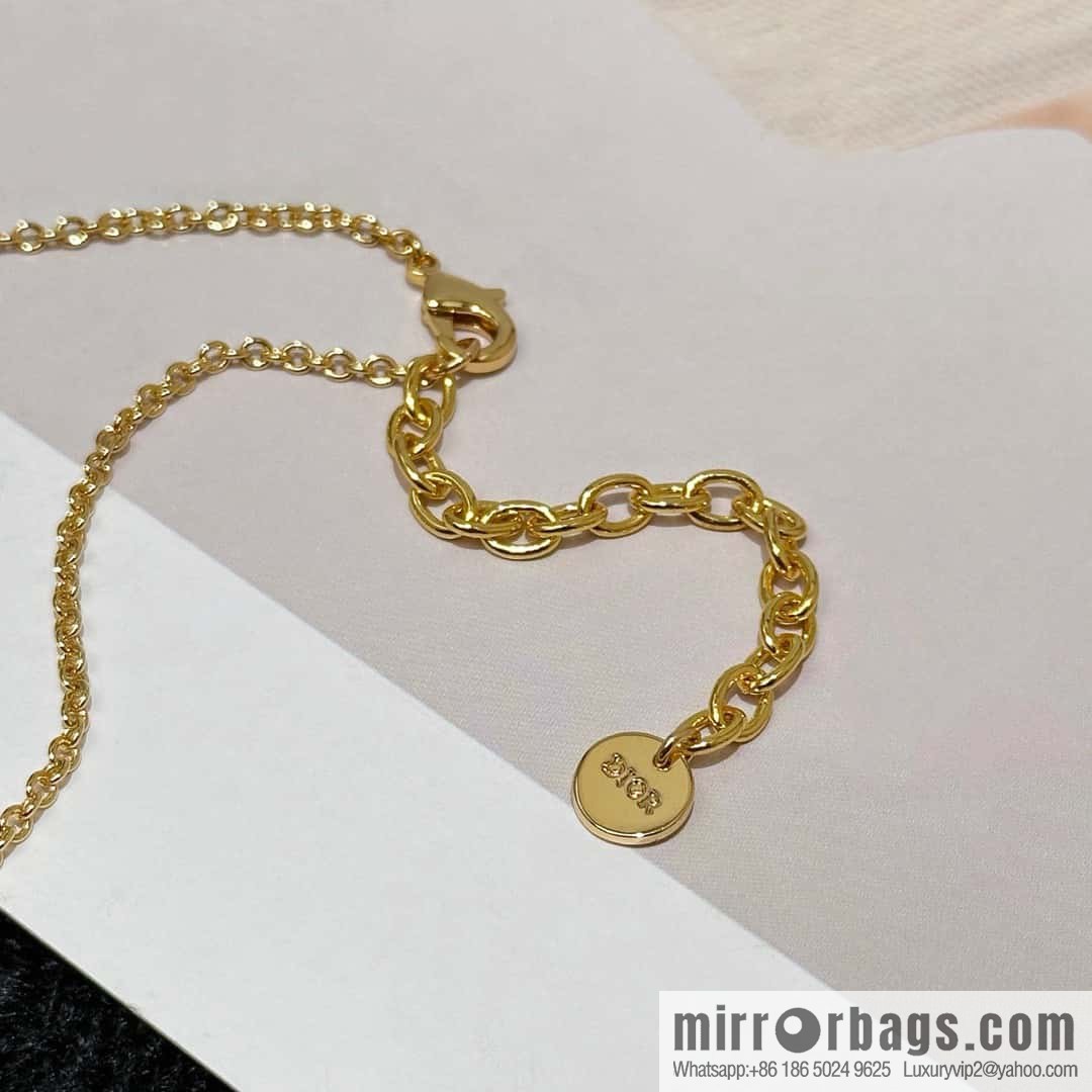 New ☑️ DIOR letter double necklace