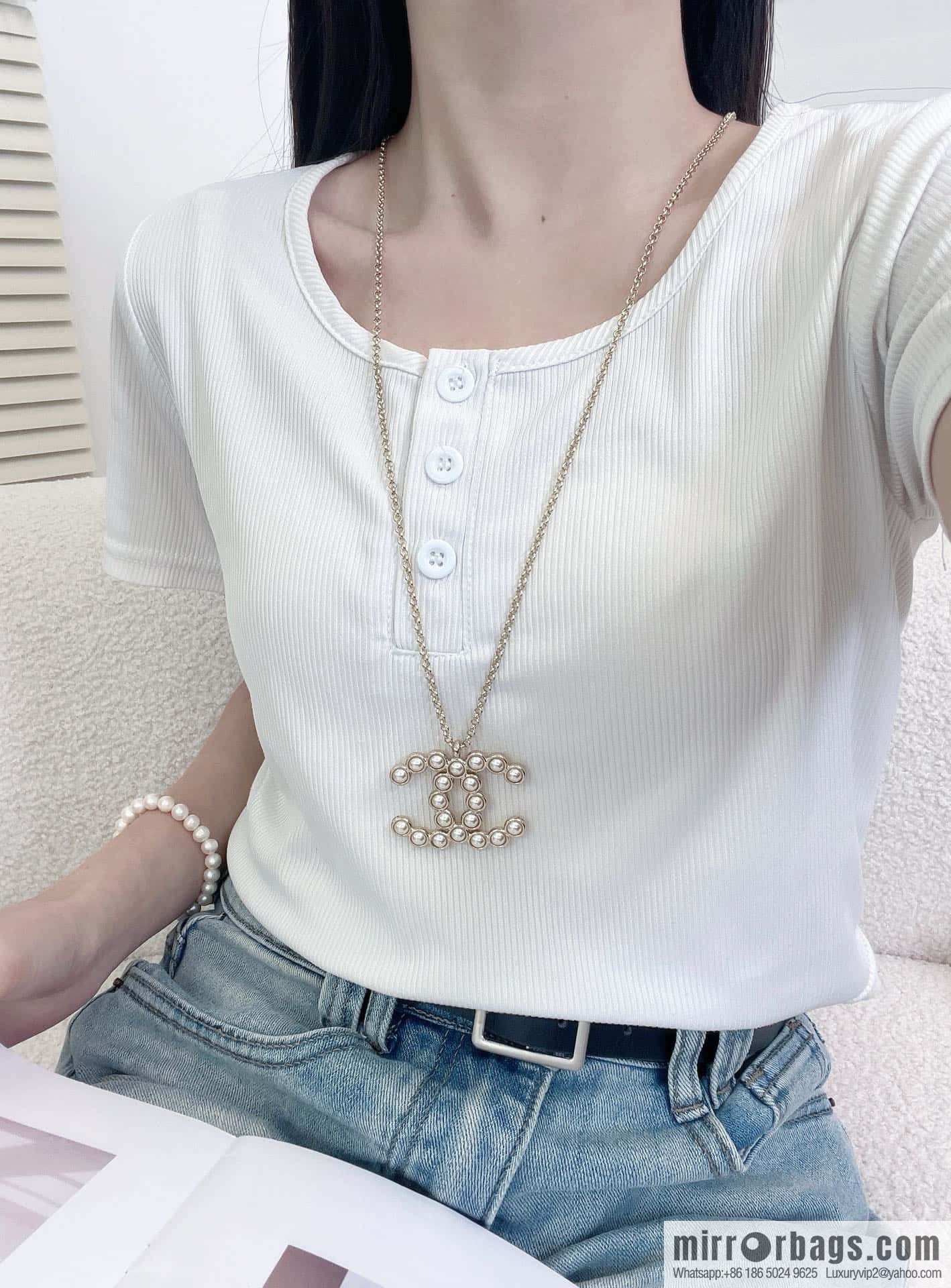 ❗️New ❗️ Chanel necklace ☀️ new ☑️ Chanel double c pearl necklace ☀️