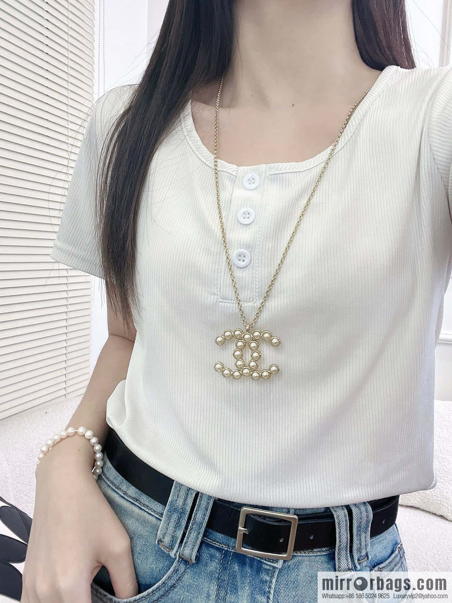 ❗️New ❗️ Chanel necklace ☀️ new ☑️ Chanel double c pearl necklace ☀️