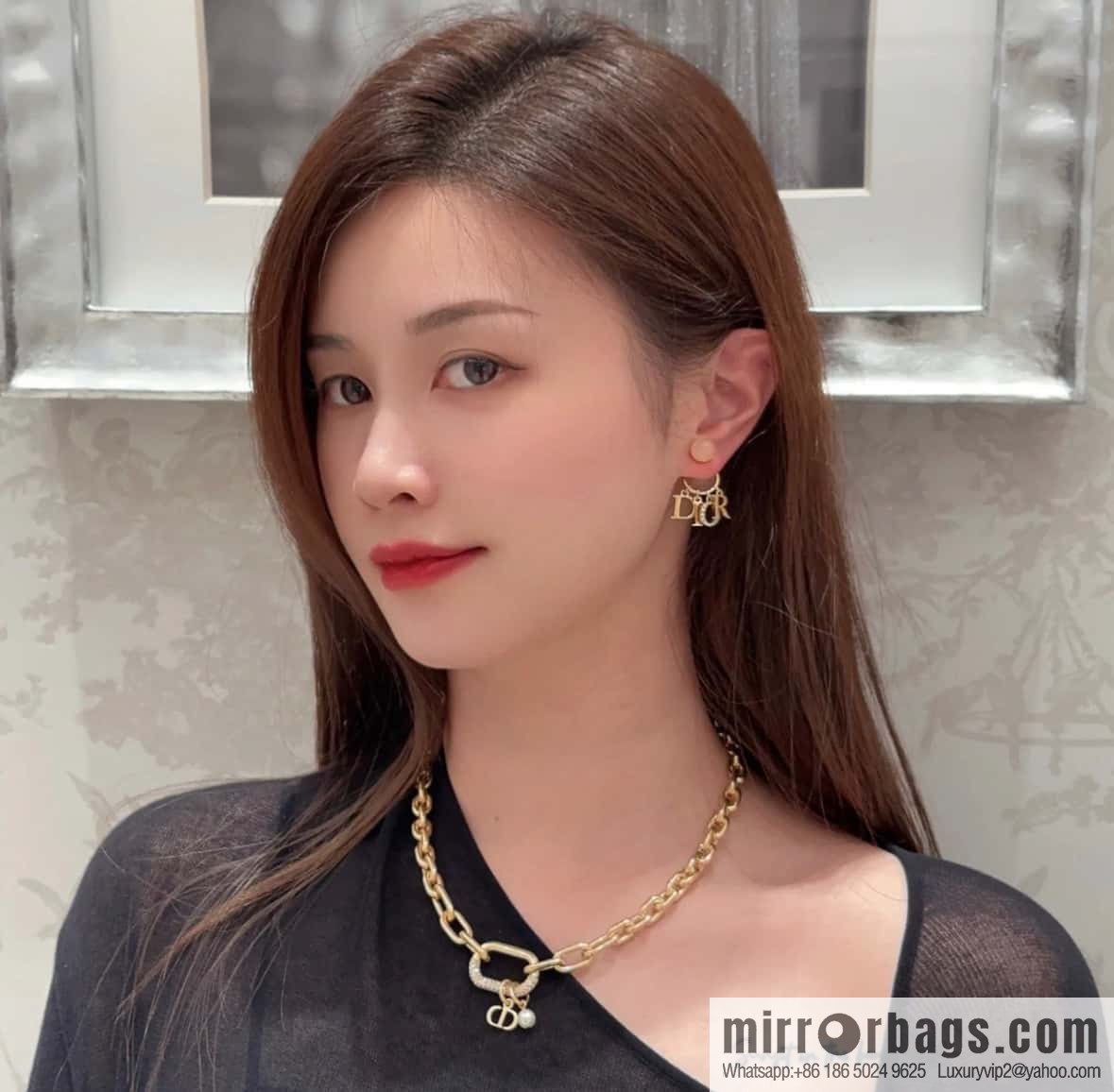 New ☑️ DIOR CD Pearl Chain Necklace