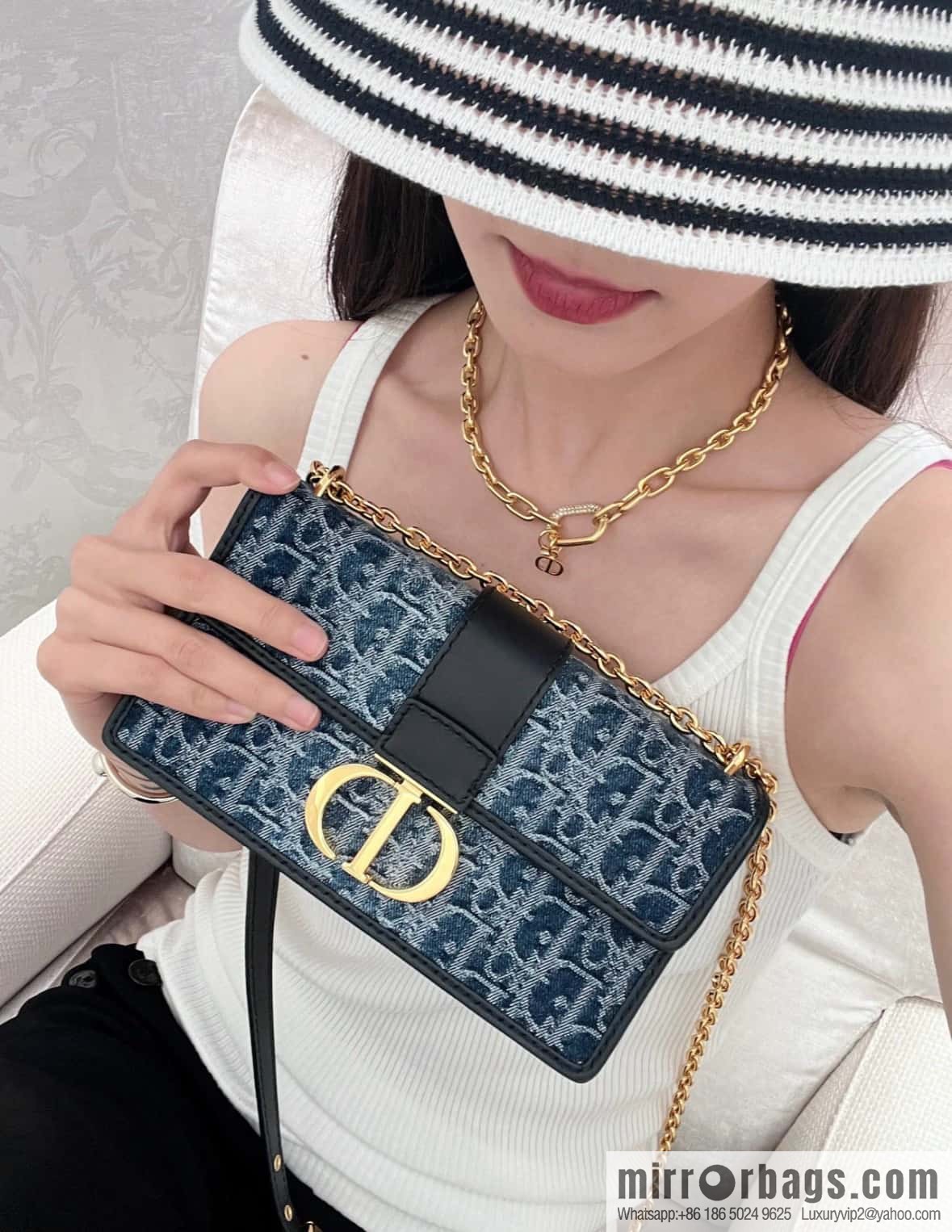 New ☑️ DIOR CD Pearl Chain Necklace