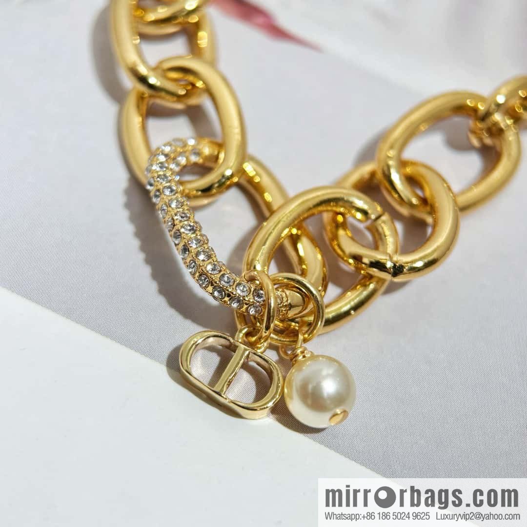New ☑️ DIOR CD Pearl Chain Necklace