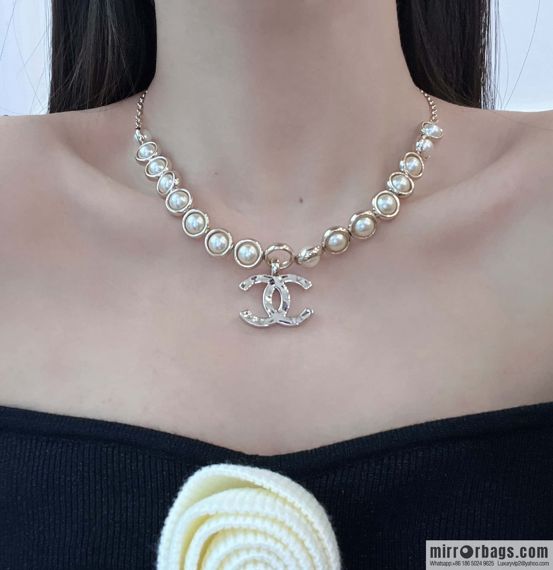 ❗️New ❗️ Chanel necklace ☀️ new ☑️ Chanel double c pearl necklace ☀️
