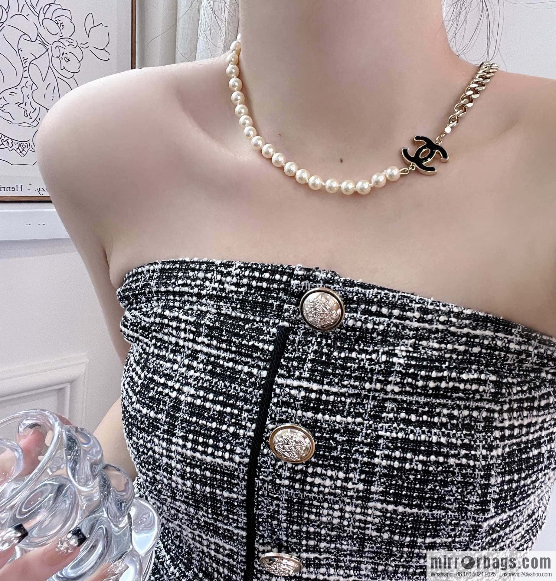 ❗️New ❗️ Chanel necklace ☀️ new ☑️ Chanel double c pearl necklace ☀️