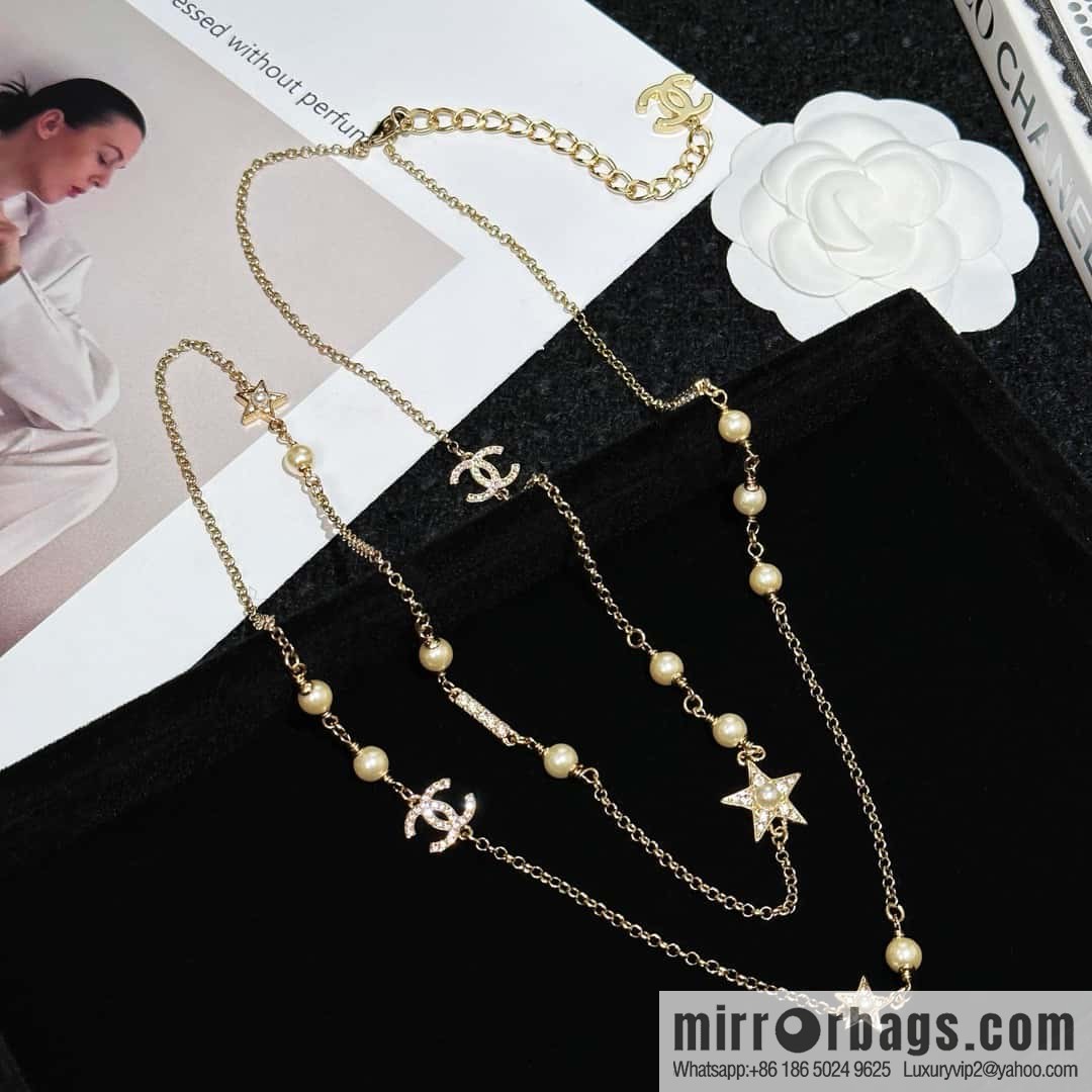 ❗️New ❗️ Chanel necklace ☀️ new ☑️ Chanel double c long star pearl necklace ☀️
