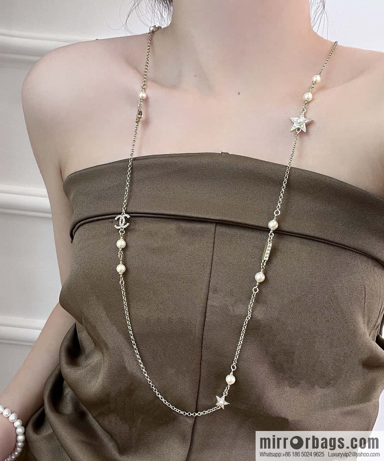 ❗️New ❗️ Chanel necklace ☀️ new ☑️ Chanel double c long star pearl necklace ☀️