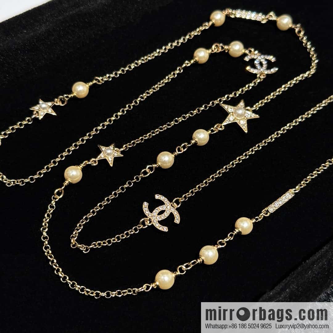 ❗️New ❗️ Chanel necklace ☀️ new ☑️ Chanel double c long star pearl necklace ☀️