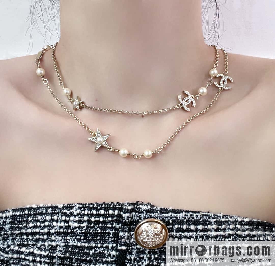❗️New ❗️ Chanel necklace ☀️ new ☑️ Chanel double c long star pearl necklace ☀️