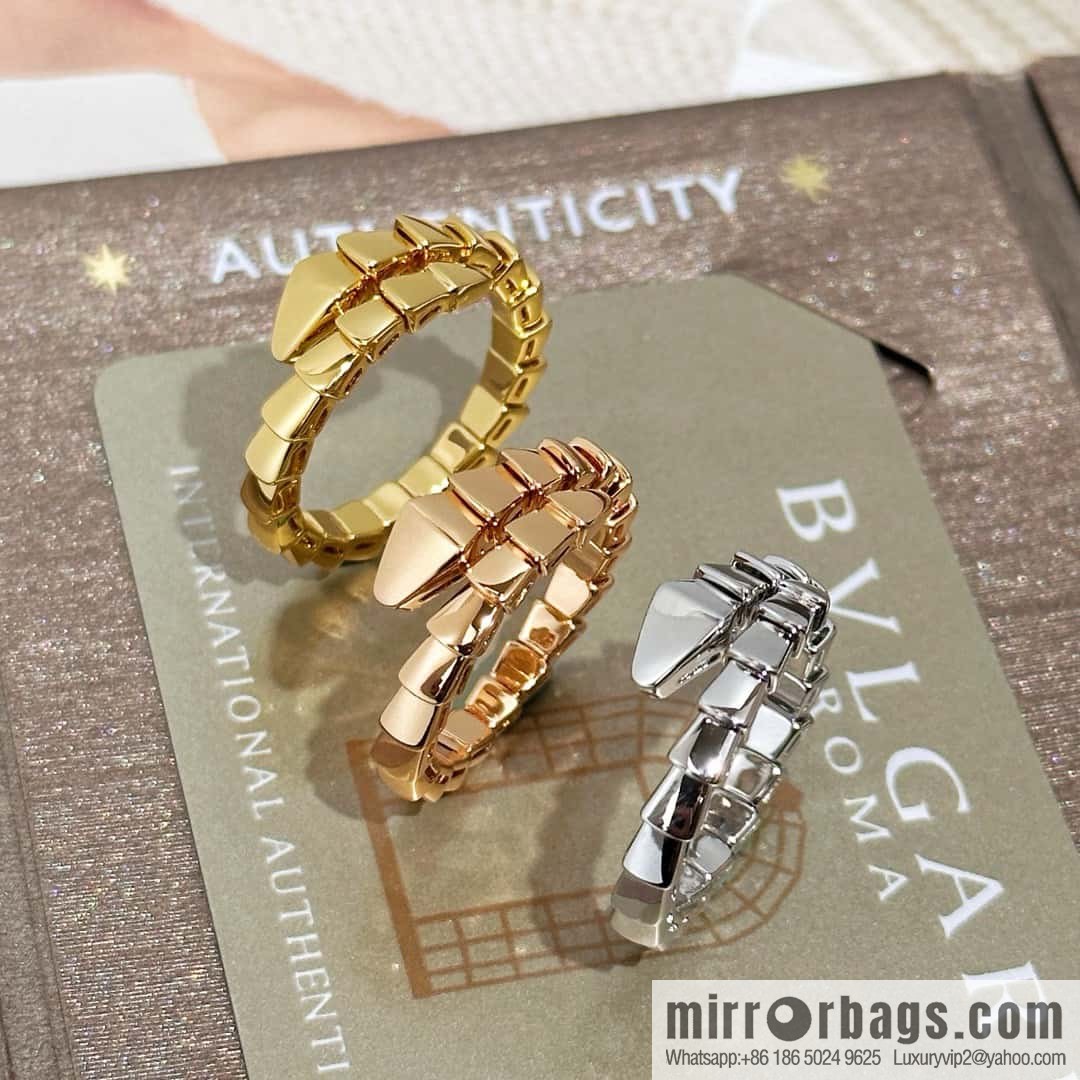 ❗️ New ❗️ ☀ Seiko version A ☀ BVLGARI glossy snake bone ring ☀