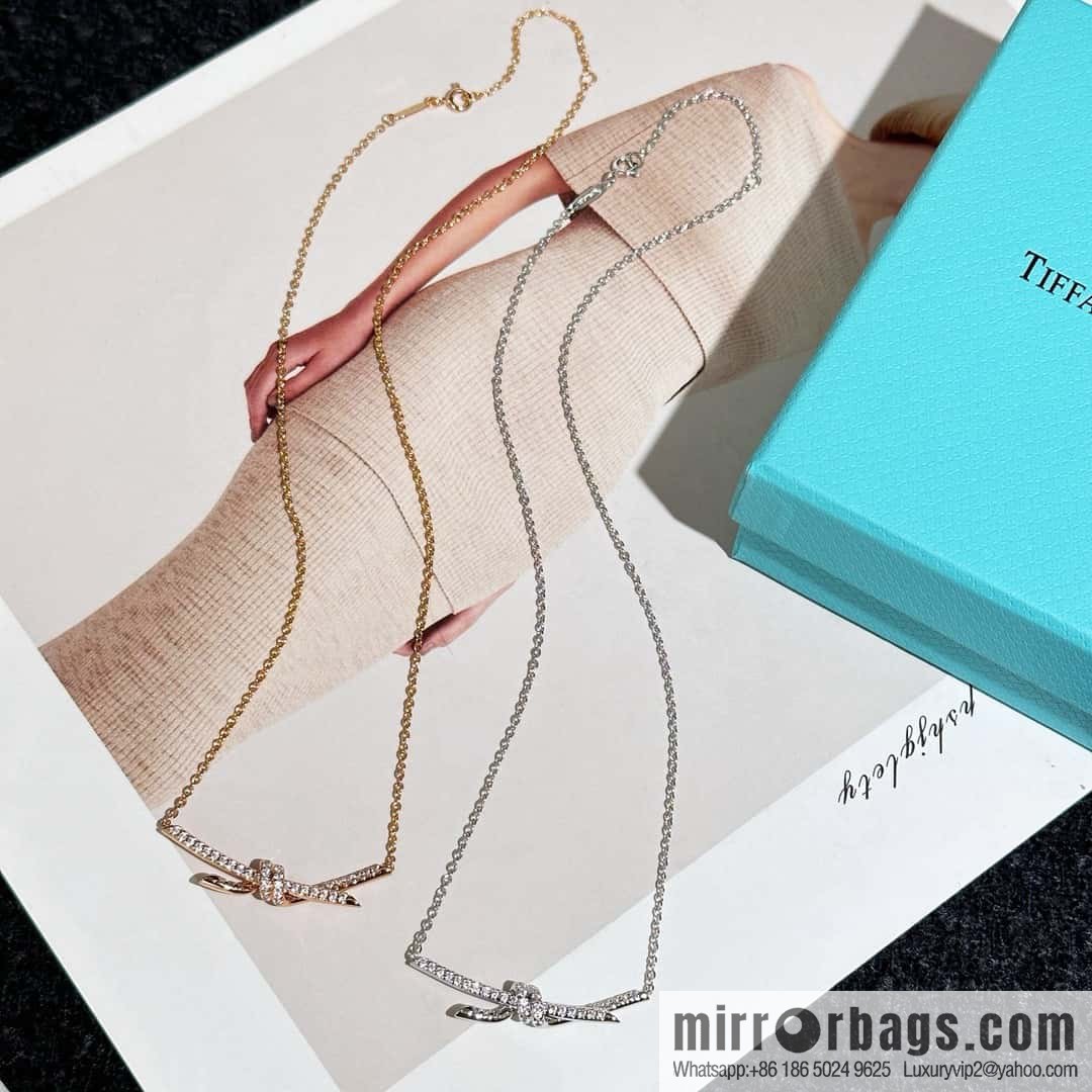 ❗️New ❗️ New ☑️ Tiffany & Co. Tiffany knot full diamond necklace
