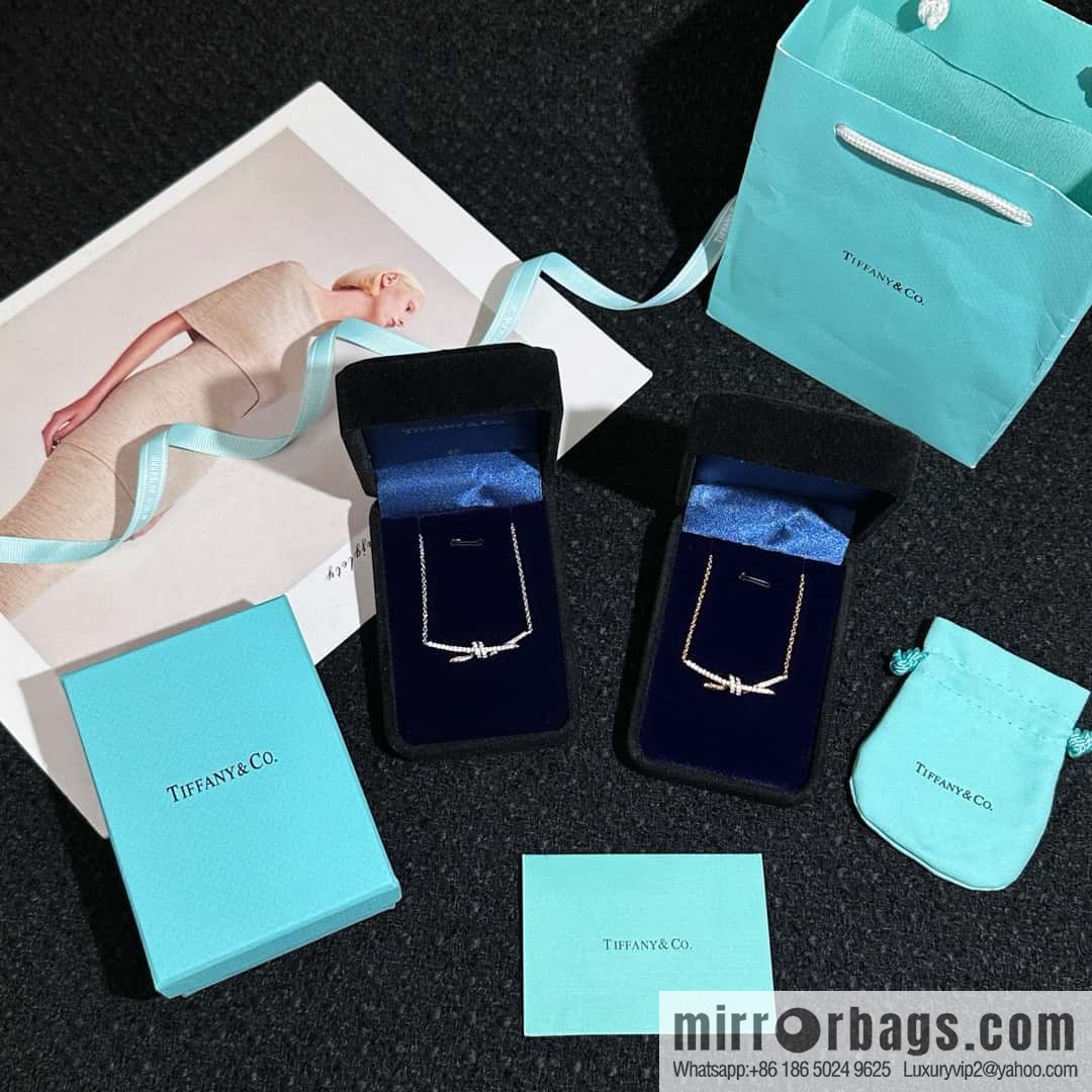 ❗️New ❗️ New ☑️ Tiffany & Co. Tiffany knot full diamond necklace