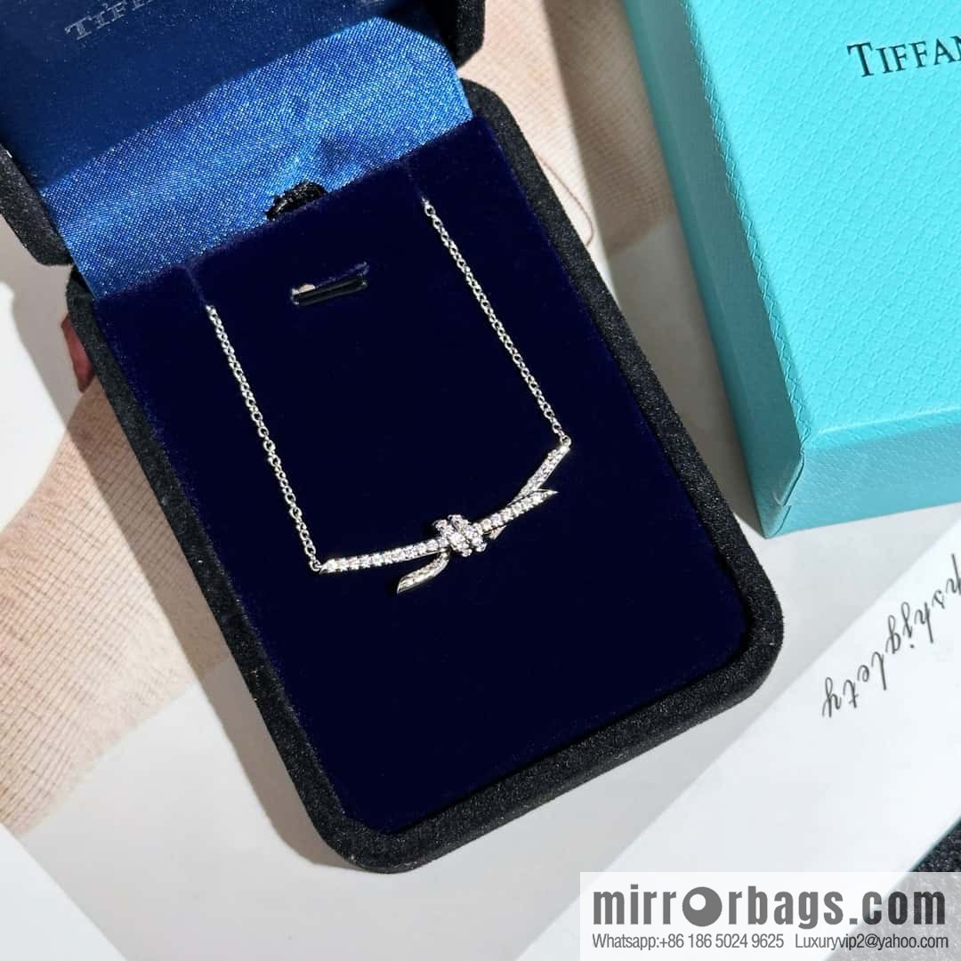 ❗️New ❗️ New ☑️ Tiffany & Co. Tiffany knot full diamond necklace