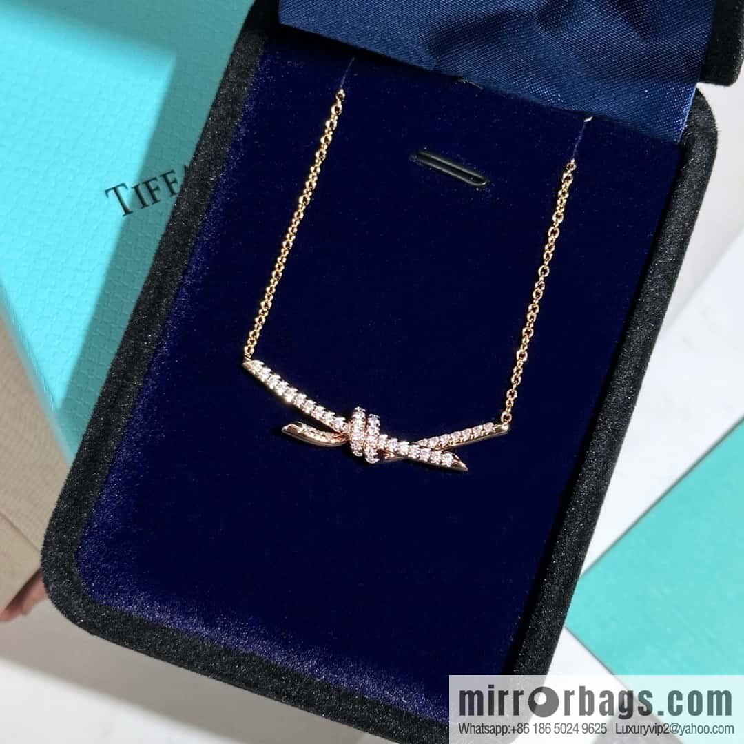 ❗️New ❗️ New ☑️ Tiffany & Co. Tiffany knot full diamond necklace