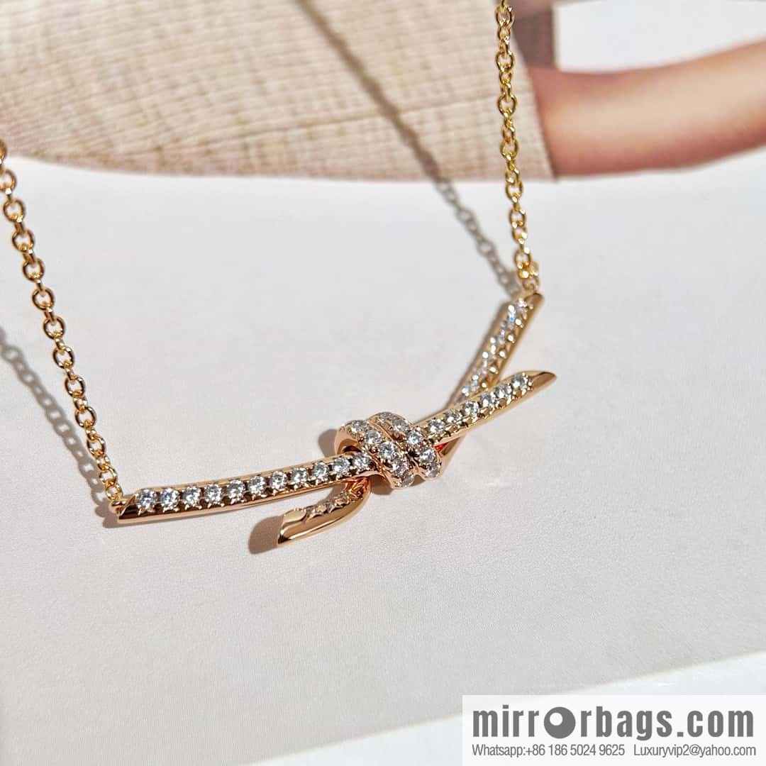 ❗️New ❗️ New ☑️ Tiffany & Co. Tiffany knot full diamond necklace