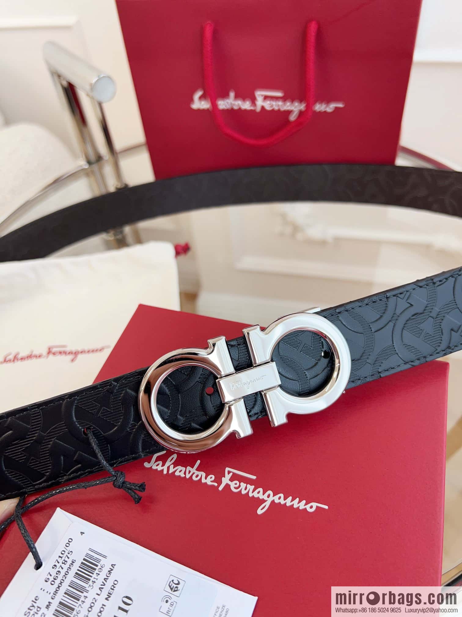 Ferragamo 🅿 Original Leather Purchasing Grade 3.5cm Precision Brass Hardware Belt
