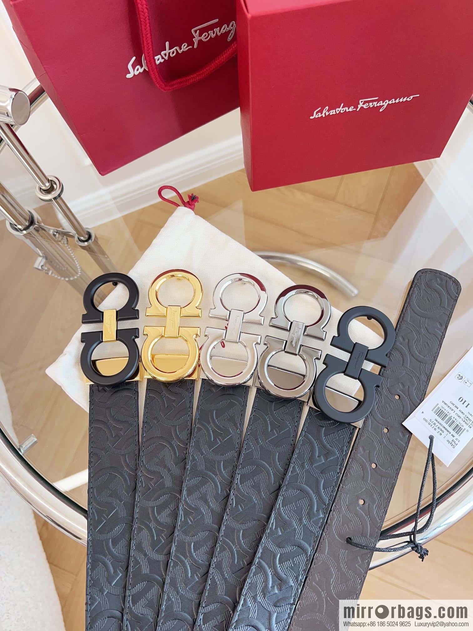 Ferragamo 🅿 Original Leather Purchasing Grade 3.5cm Precision Brass Hardware Belt