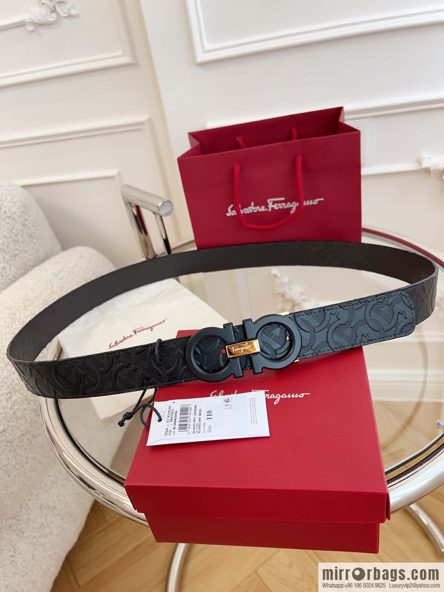 Ferragamo 🅿 Original Leather Purchasing Grade 3.5cm Precision Brass Hardware Belt