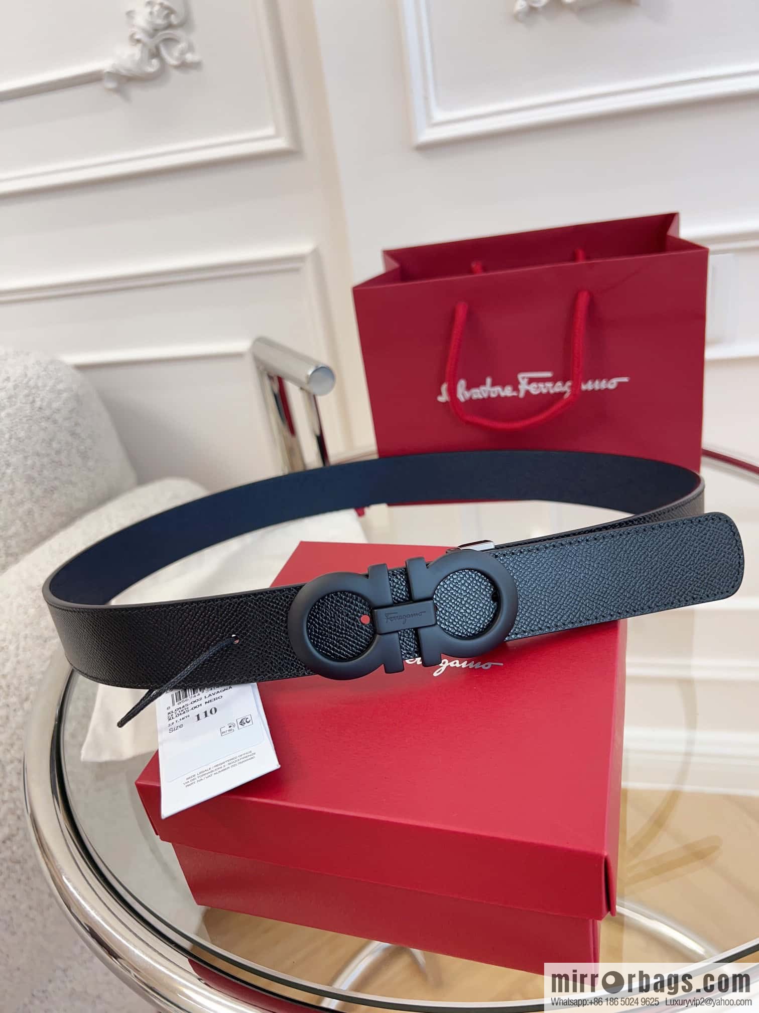 Ferragamo 🅿 Original Leather Purchasing Grade 3.5cm Precision Brass Hardware Belt