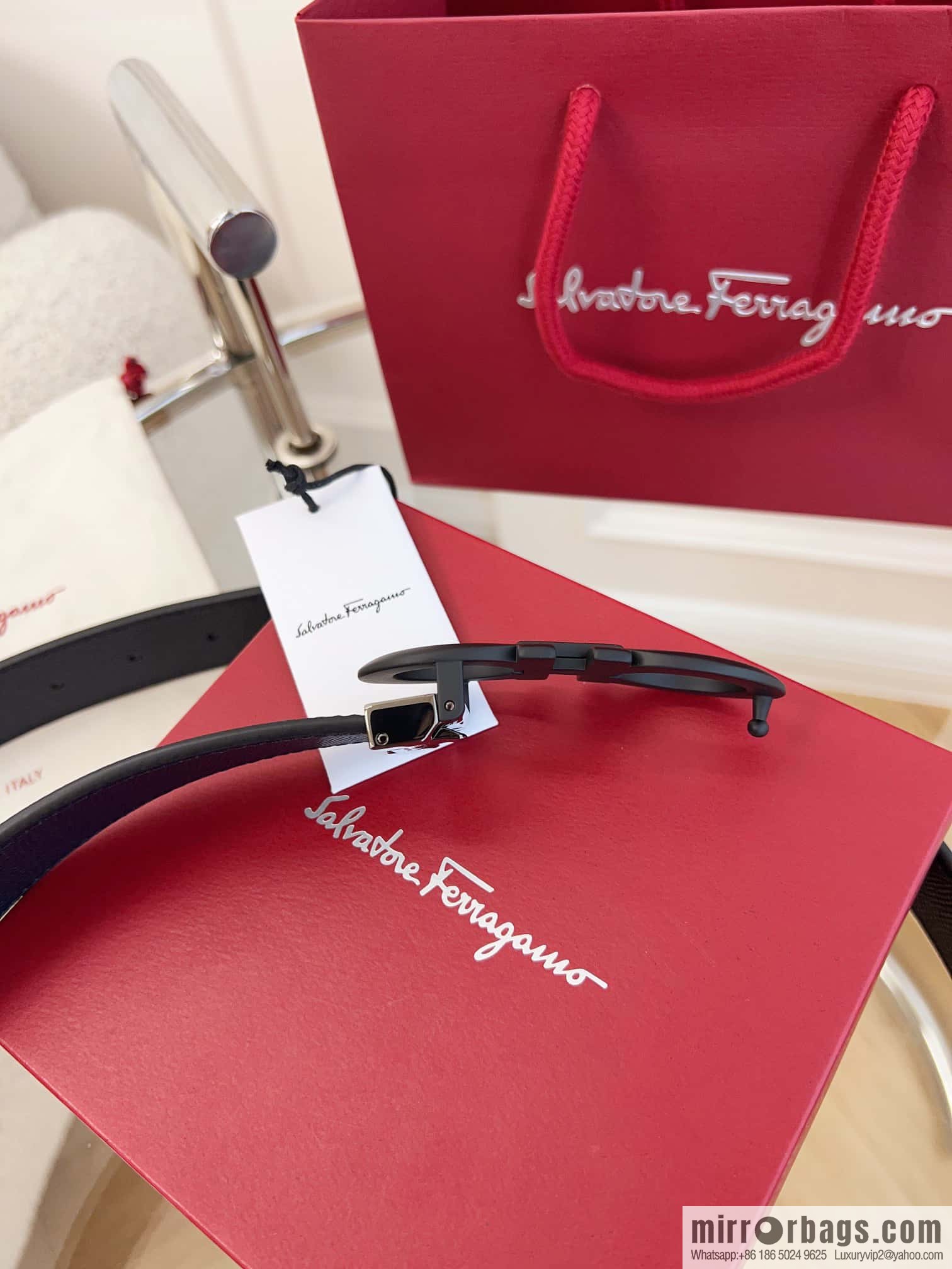 Ferragamo 🅿 Original Leather Purchasing Grade 3.5cm Precision Brass Hardware Belt