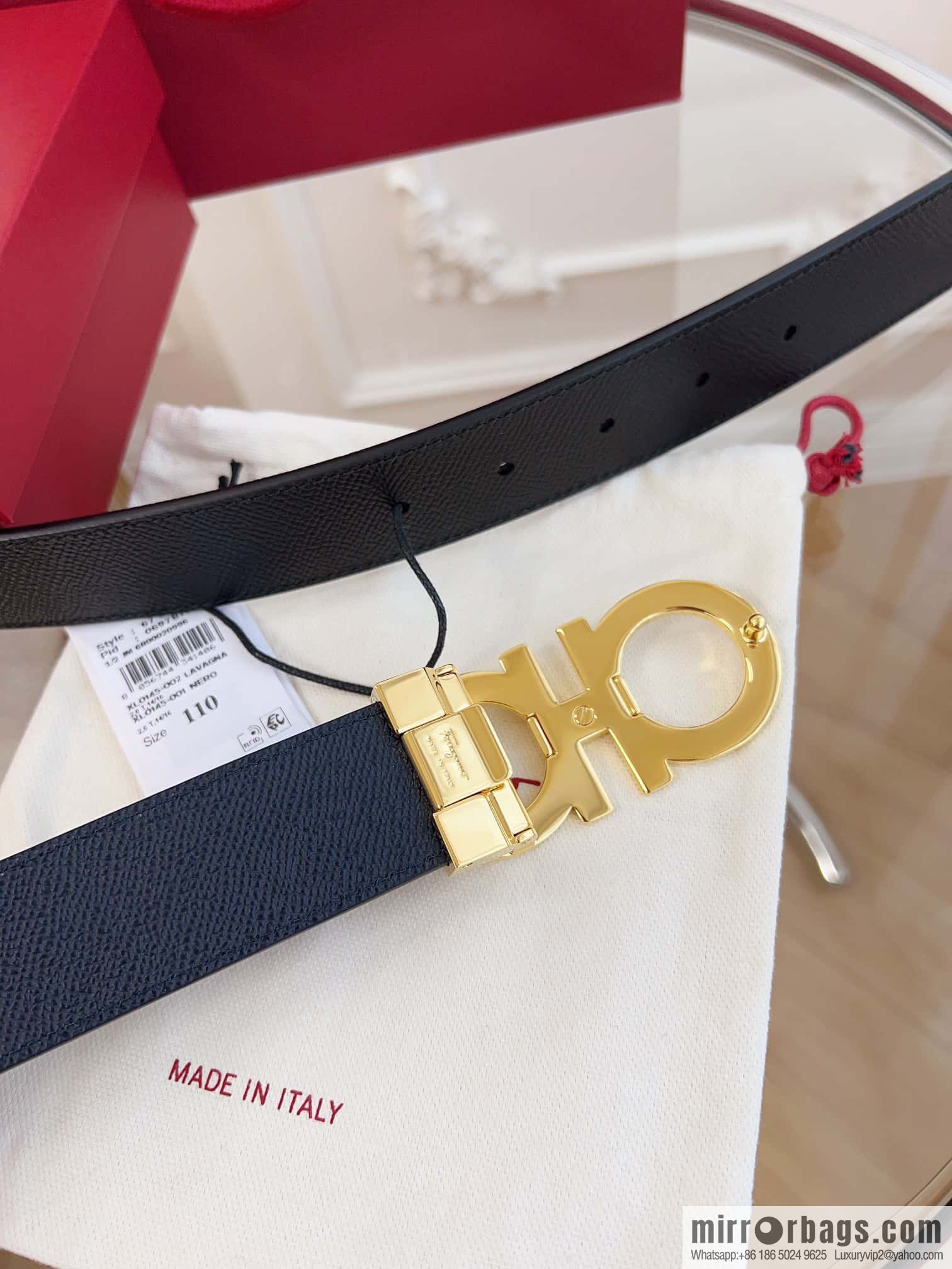 Ferragamo 🅿 Original Leather Purchasing Grade 3.5cm Precision Brass Hardware Belt
