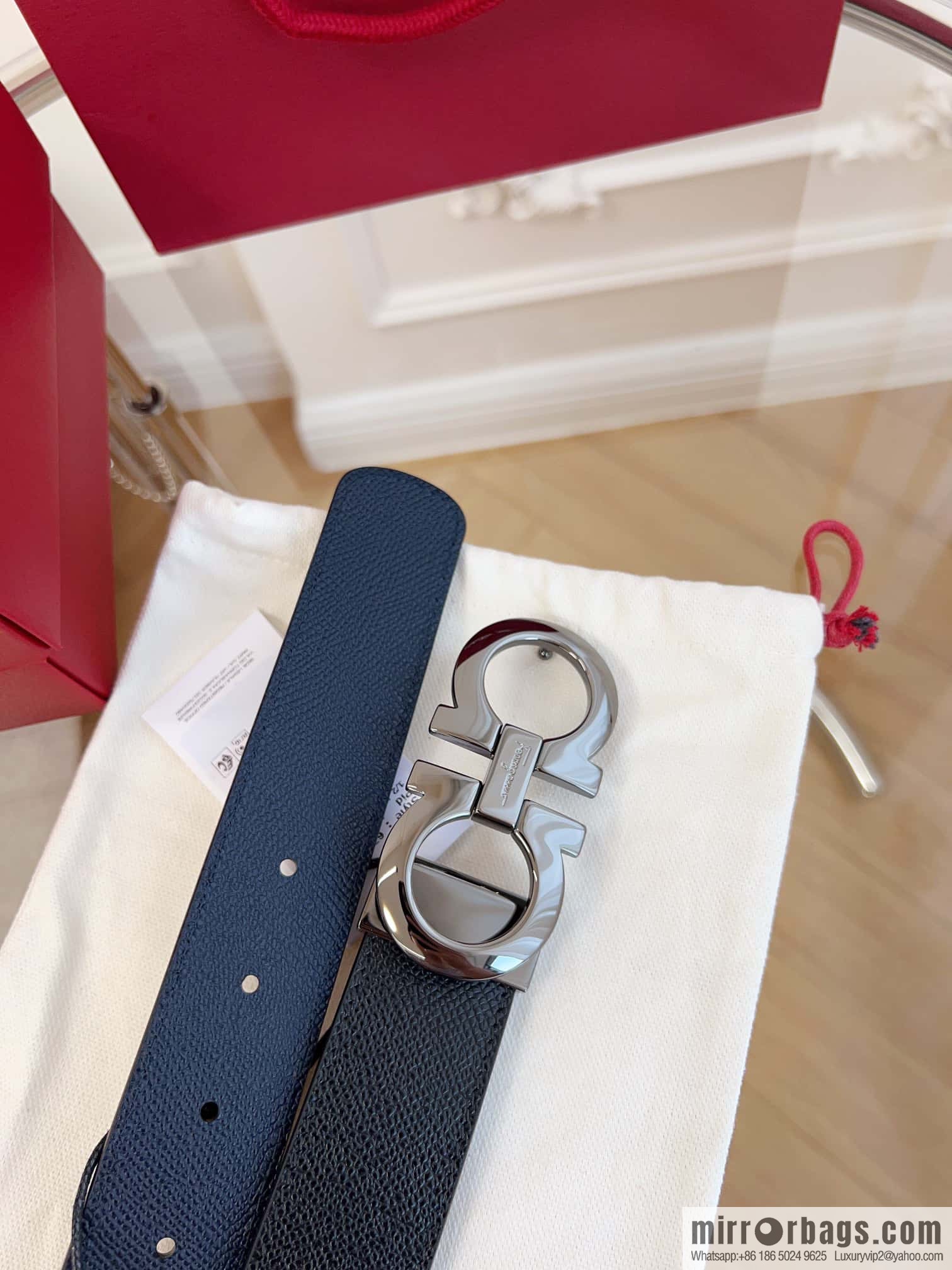 Ferragamo 🅿 Original Leather Purchasing Grade 3.5cm Precision Brass Hardware Belt