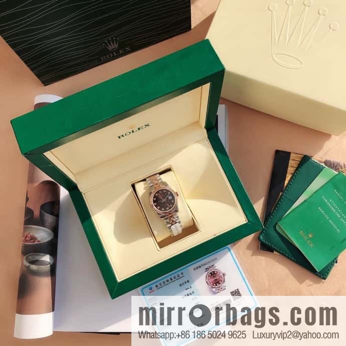 ROLEX-Rolex Diary Women's Natural Diamond Watch with Swiss ETA-2671 Movement
