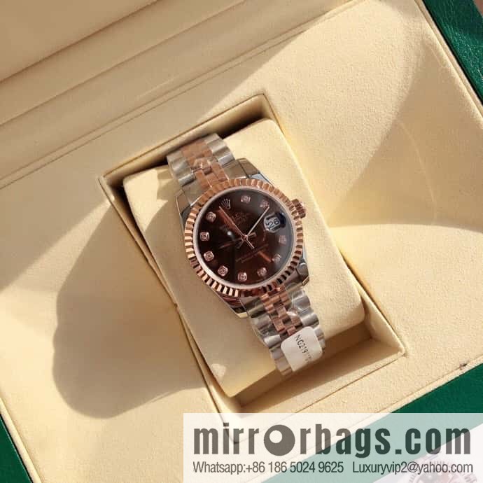 ROLEX-Rolex Diary Women's Natural Diamond Watch with Swiss ETA-2671 Movement