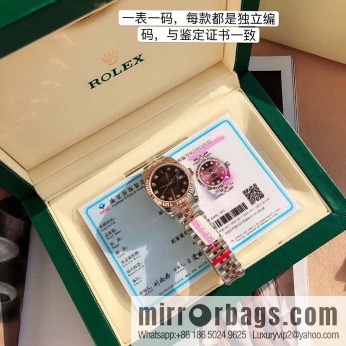 ROLEX-Rolex Diary Women's Natural Diamond Watch with Swiss ETA-2671 Movement