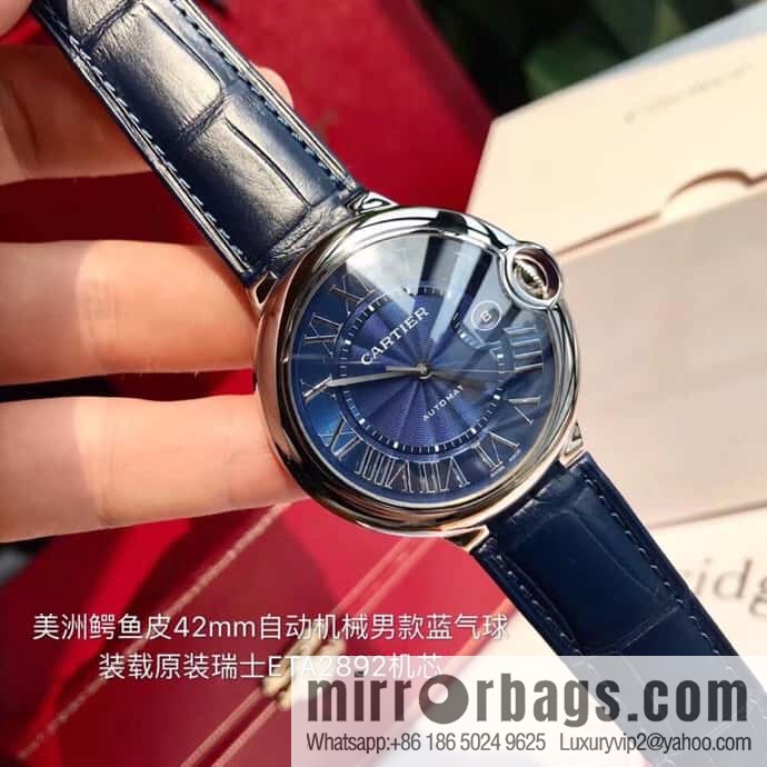 American crocodile leather Kajia blue balloon series men's 42mm mechanical original Swiss eta2824 movement men's mechanical watch