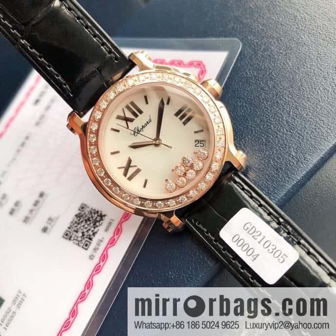 High-end hard goods Chopard HAPPY DIAMONDS happy diamond series natural pearl shell dial case inlaid with 38 VS1.8 South African natural real diamonds ETA-955.112 for original movement watch