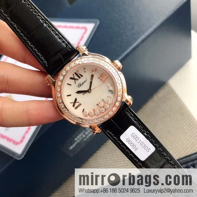High-end hard goods Chopard HAPPY DIAMONDS happy diamond series natural pearl shell dial case inlaid with 38 VS1.8 South African natural real diamonds ETA-955.112 for original movement watch