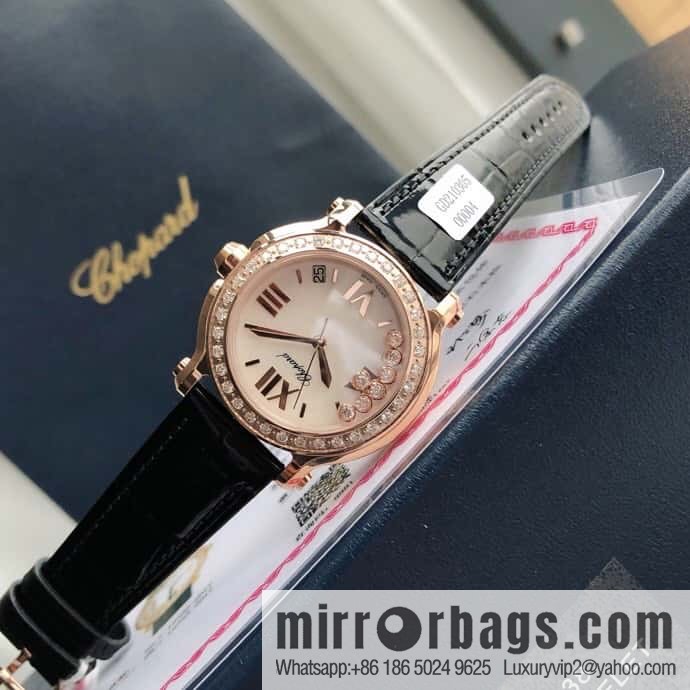 High-end hard goods Chopard HAPPY DIAMONDS happy diamond series natural pearl shell dial case inlaid with 38 VS1.8 South African natural real diamonds ETA-955.112 for original movement watch