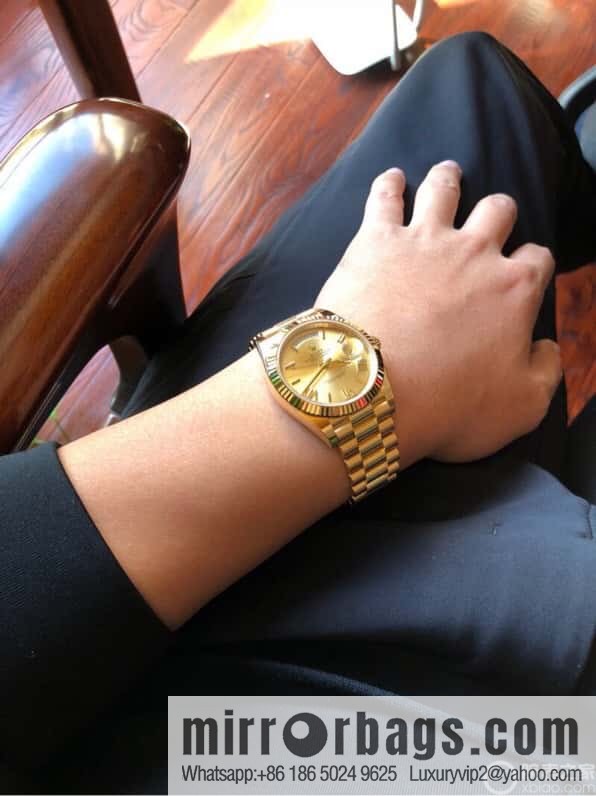 Rolex log type, the whole body is wrapped in 18k gold, the watch diameter is 41mm, and the original Swiss eta-2836 movement watch is loaded.