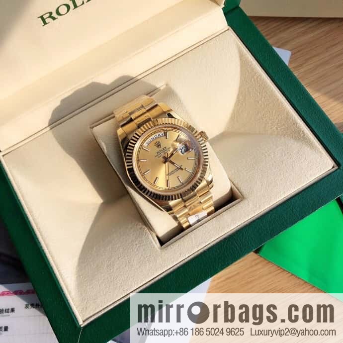 Rolex log type, the whole body is wrapped in 18k gold, the watch diameter is 41mm, and the original Swiss eta-2836 movement watch is loaded.