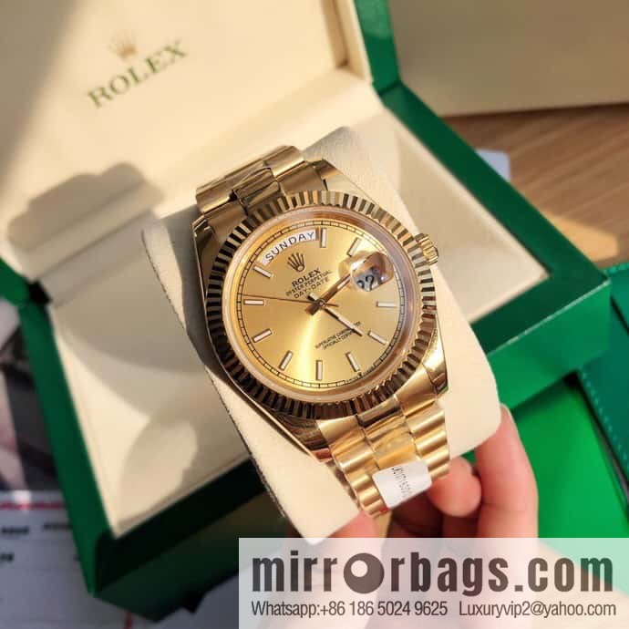 Rolex log type, the whole body is wrapped in 18k gold, the watch diameter is 41mm, and the original Swiss eta-2836 movement watch is loaded.