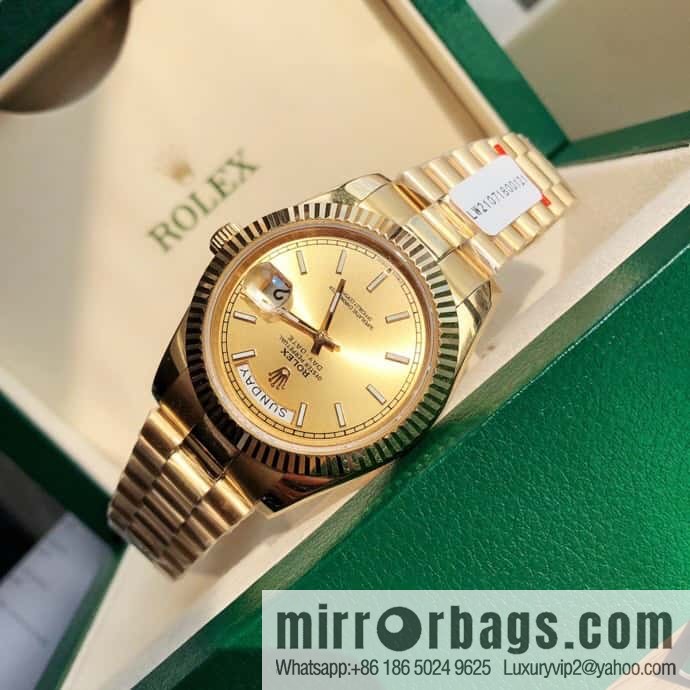Rolex log type, the whole body is wrapped in 18k gold, the watch diameter is 41mm, and the original Swiss eta-2836 movement watch is loaded.