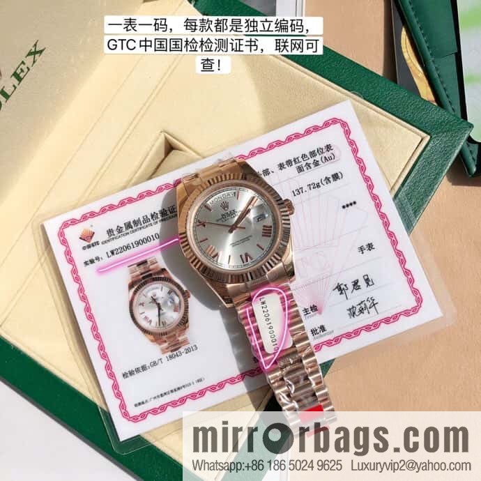 Rolex log type, the whole body is wrapped in 18k gold, the watch diameter is 41mm, and the original Swiss eta-2836 movement watch is loaded.