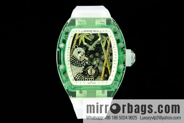 RICHARD MILLE Panda Eats Golden Bamboo, Crystal RM26-01 Tourbillon Watch