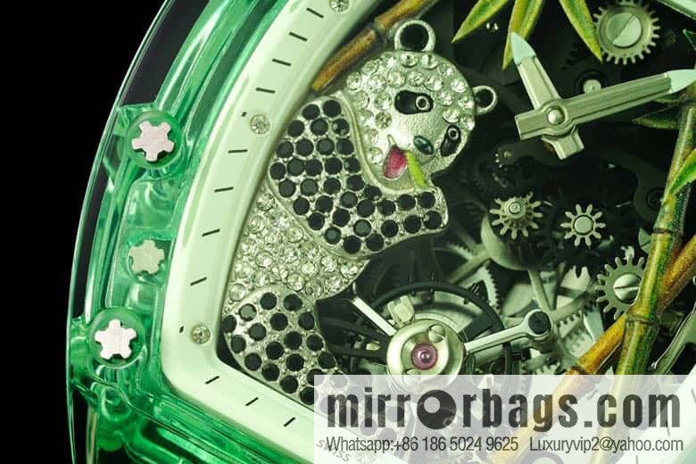 RICHARD MILLE Panda Eats Golden Bamboo, Crystal RM26-01 Tourbillon Watch