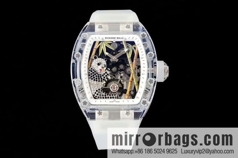 RICHARD MILLE Panda Eats Golden Bamboo, Crystal RM26-01 Tourbillon Watch