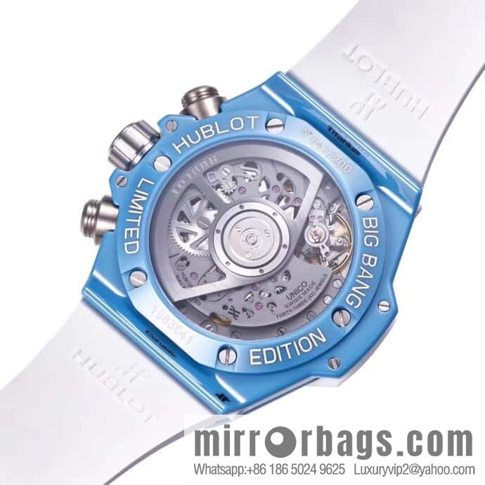 BBF's masterpiece, the king of ceramics HUBLOT Hublot new BIG BANG UNICO Tiffany blue custom Hublot exclusive UNICO HUB 1280 automatic flyback chronograph movement watch