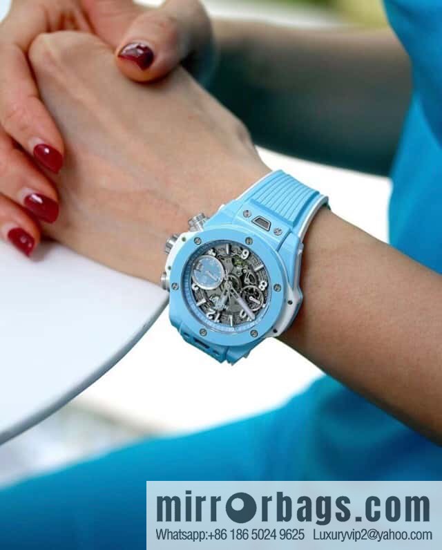 BBF's masterpiece, the king of ceramics HUBLOT Hublot new BIG BANG UNICO Tiffany blue custom Hublot exclusive UNICO HUB 1280 automatic flyback chronograph movement watch