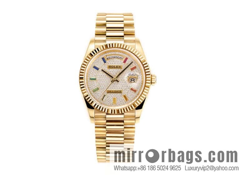 RA. Factory shocked the release of ROLEX Rolex 36mmDD gem plate series watch 128238