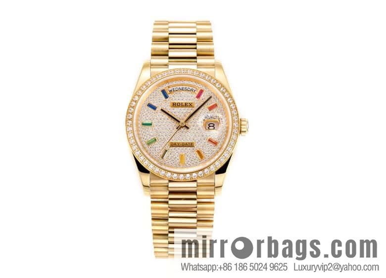 RA. Factory shocked the release of ROLEX Rolex 36mmDD gem plate series watch 128238