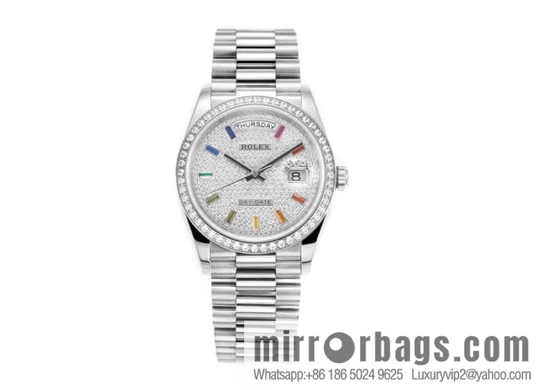 RA. Factory shocked the release of ROLEX Rolex 36mmDD gem plate series watch 128238
