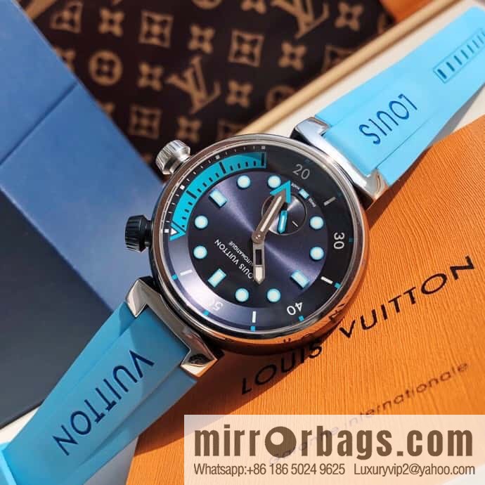 Original LV - TAMBOUR series LV mechanical watch QA172A TAMBOUR STREET DIVER stainless steel automatic watch, 44mm