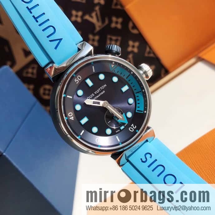 Original LV - TAMBOUR series LV mechanical watch QA172A TAMBOUR STREET DIVER stainless steel automatic watch, 44mm